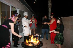 Everyone having fun after the mystery