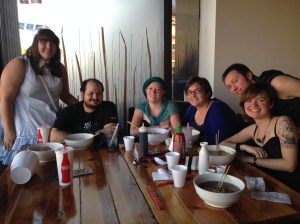 All of us hanging out after